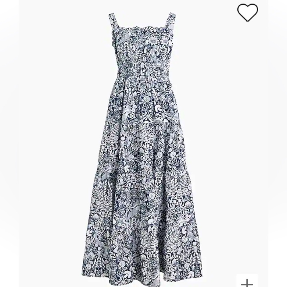 J. Crew NWOT; never worn. Mermaid Pattern Dress. Navy/White